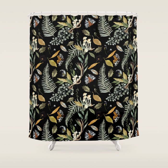 Moths Mystical Woodland D Shower Curtain Gallery Image 1
