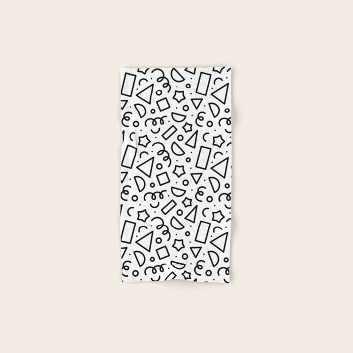 Fun black and white doodle shape  pattern Bath Towel Gallery Image 1