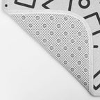 Fun black and white doodle shape  pattern Bath Mat Gallery Image 2