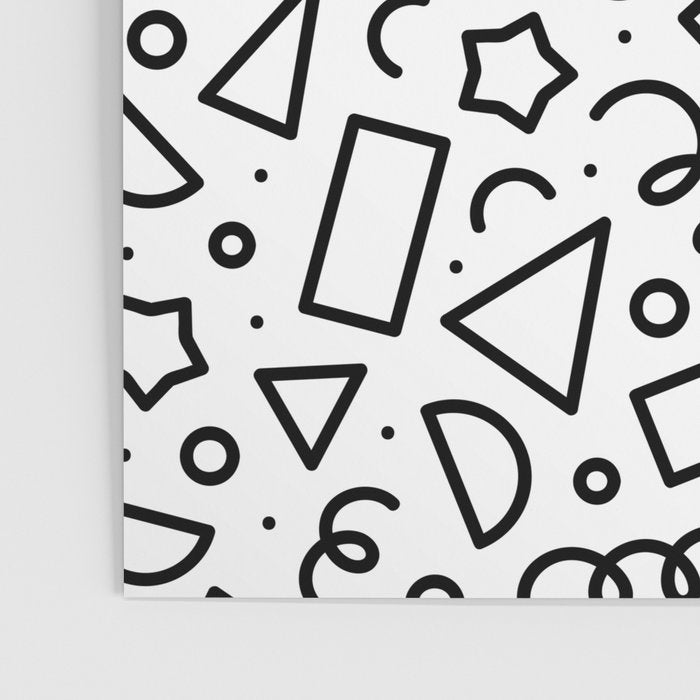 Fun black and white doodle shape  pattern Poster Gallery Image 3