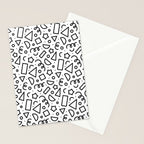 Fun black and white doodle shape  pattern Stationery Card Gallery Image 2