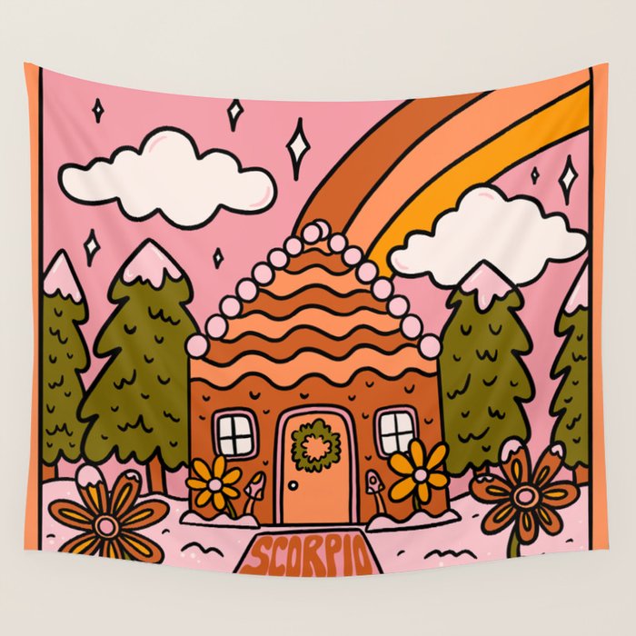 Scorpio Gingerbread House Wall Tapestry Gallery Image 1