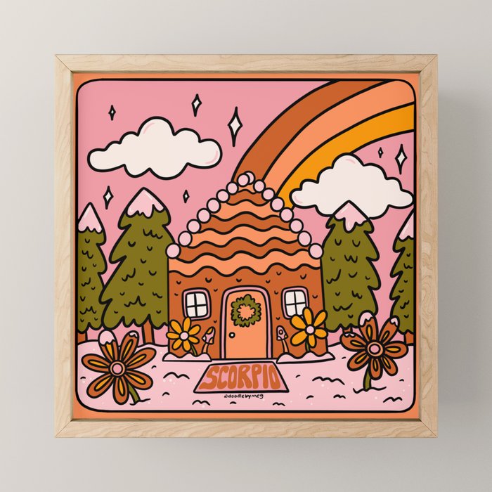 Scorpio Gingerbread House Mini Art Print Gallery Image 1