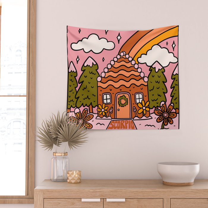 Scorpio Gingerbread House Wall Tapestry Gallery Image 2