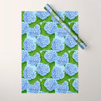 Blue hydrangea watercolor  Wrapping Paper Gallery Image 1