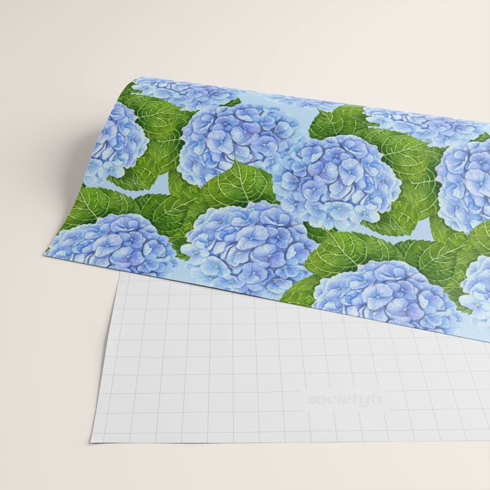 Blue hydrangea watercolor  Wrapping Paper Gallery Image 2