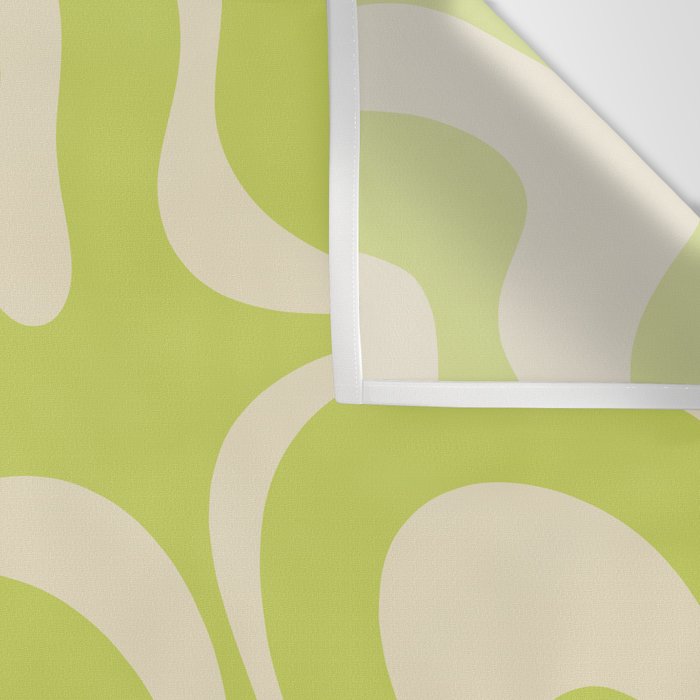 Modern Retro Liquid Swirl Abstract Pattern Vertical Light Lime Linden Green and Beige Wall Tapestry Gallery Image 3