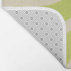 Modern Retro Liquid Swirl Abstract Pattern Vertical Light Lime Linden Green and Beige Bath Mat Gallery Image 2