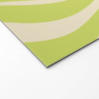 Modern Retro Liquid Swirl Abstract Pattern Vertical Light Lime Linden Green and Beige Welcome Mat Gallery Image 2