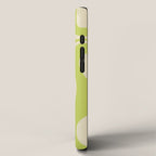 Modern Retro Liquid Swirl Abstract Pattern Vertical Light Lime Linden Green and Beige iPhone Case Gallery Image 2