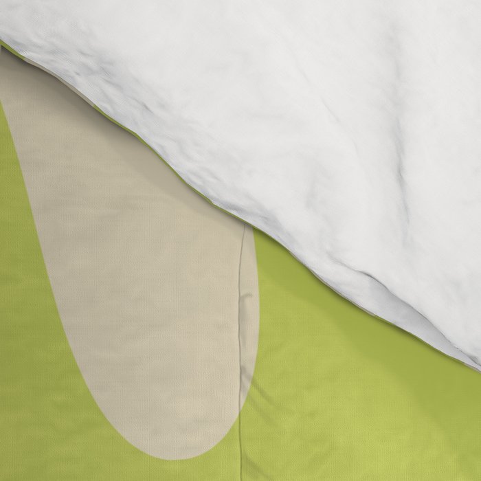 Modern Retro Liquid Swirl Abstract Pattern Vertical Light Lime Linden Green and Beige Comforter Gallery Image 4