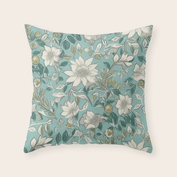 Elegant Vintage Floral Pattern Throw Pillow Gallery Image 6