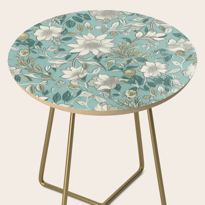 Elegant Vintage Floral Pattern Side Table Gallery Image 2