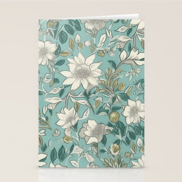 Elegant Vintage Floral Pattern Stationery Card Gallery Image 1