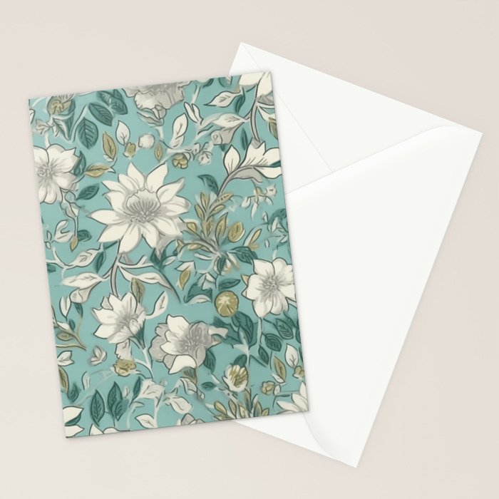 Elegant Vintage Floral Pattern Stationery Card Gallery Image 2