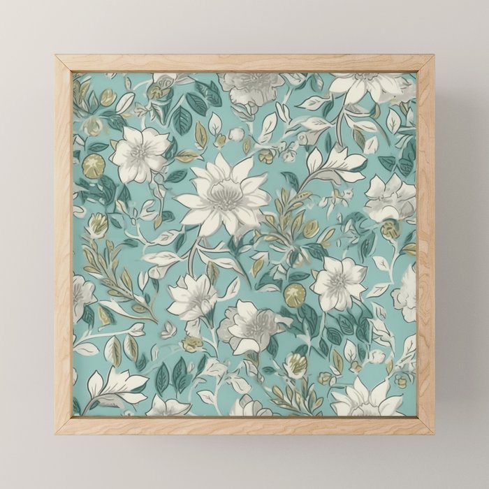 Elegant Vintage Floral Pattern Mini Art Print Gallery Image 1
