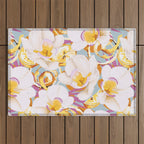 Lemons among the exotic flowers 4 Outdoor Rug Gallery Image 1