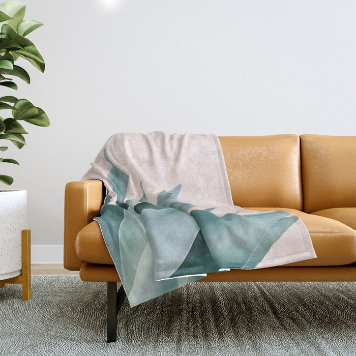 Agave flare II - peach Throw Blanket Gallery Image 1