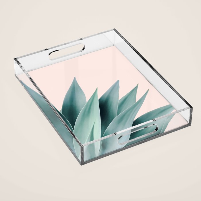 Agave flare II - peach Acrylic Tray Gallery Image 1