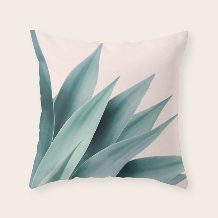 Agave flare II - peach Throw Pillow Gallery Image 6