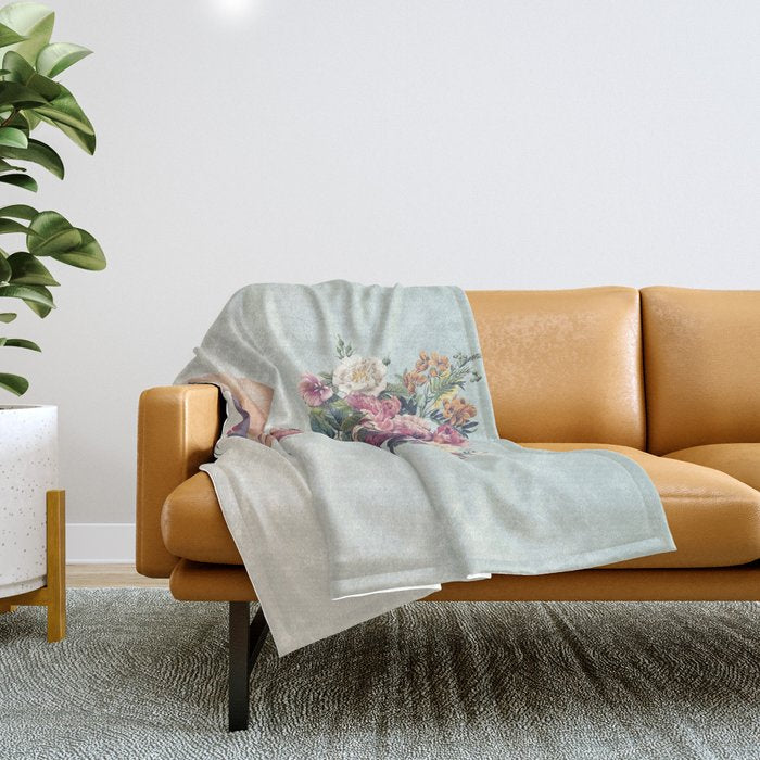 Flower-ism - Bouquet Pot Head Throw Blanket Gallery Image 1
