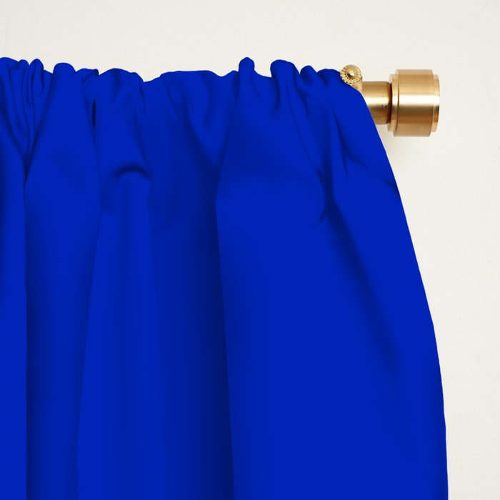 ROYAL BLUE Solid Color Plain Bold  Vibrant Blue Shade  Window Curtain Gallery Image 2