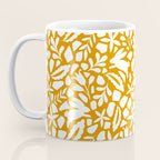 Folk Art Bunnies - Ochre and white Coffee Mug Gallery Image 3