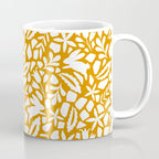 Folk Art Bunnies - Ochre and white Coffee Mug Gallery Image 1