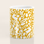 Folk Art Bunnies - Ochre and white Coffee Mug Gallery Image 4
