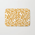 Folk Art Bunnies - Ochre and white Bath Mat Gallery Image 1