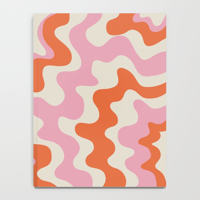 Pink and orange retro style liquid swirls Notebook Gallery Image 4