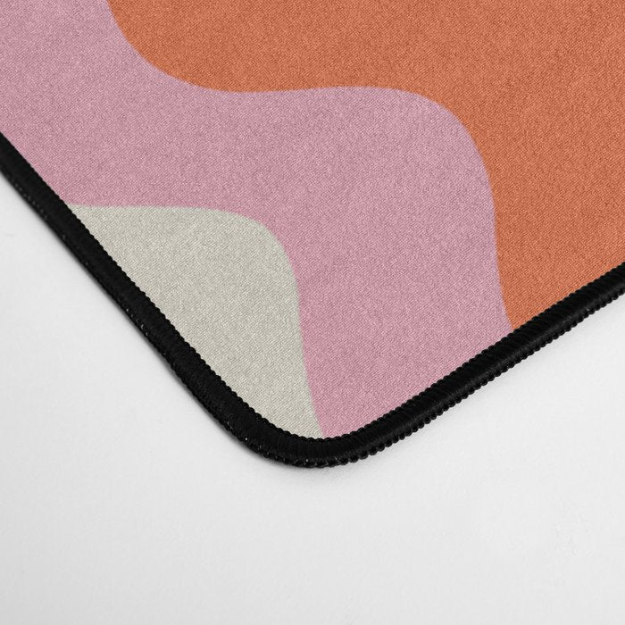 Pink and orange retro style liquid swirls Desk Mat Gallery Image 4