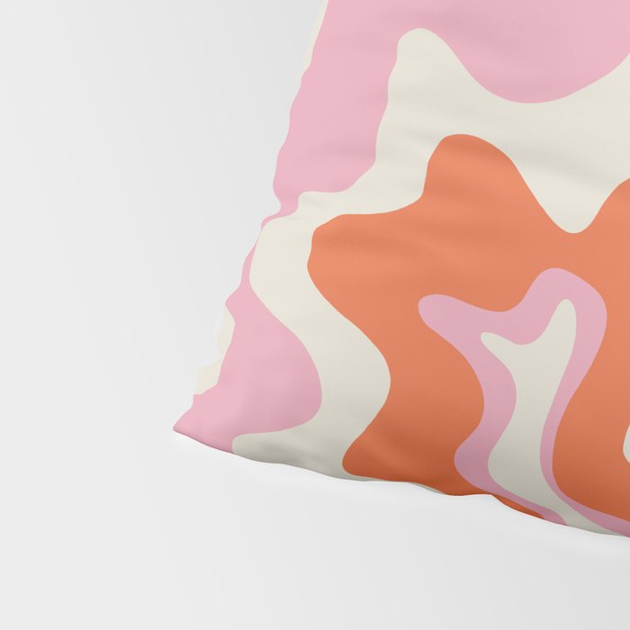 Pink and orange retro style liquid swirls Pillow Sham Gallery Image 4