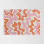 Pink and orange retro style liquid swirls Rug Gallery Image 2