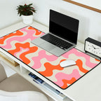 Pink and orange retro style liquid swirls Desk Mat Gallery Image 2