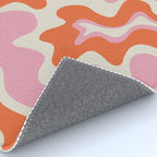 Pink and orange retro style liquid swirls Rug Gallery Image 4