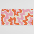 Pink and orange retro style liquid swirls Desk Mat Gallery Image 3