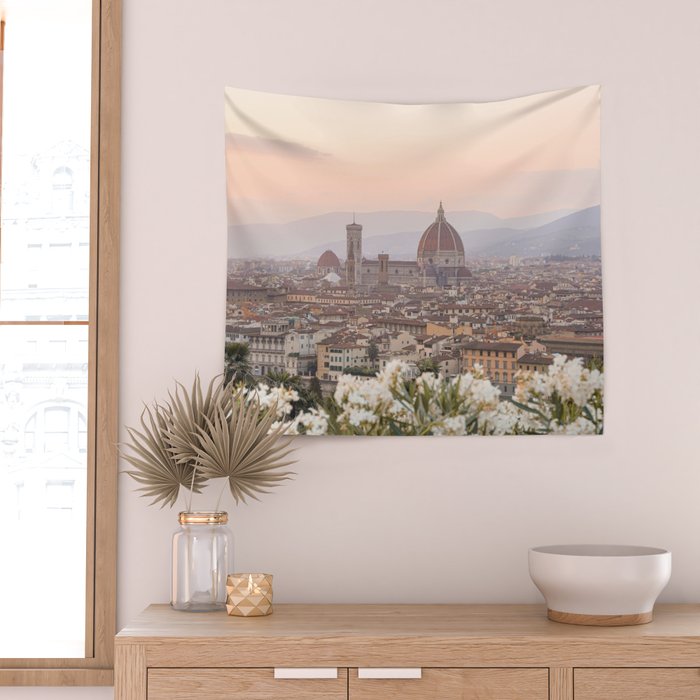 Sunset In Florence, Tuscany Photo | Il Duomo Cathedral In Soft Pastel Colors Art Print | Italy Travel Photography Wall Tapestry Gallery Image 2
