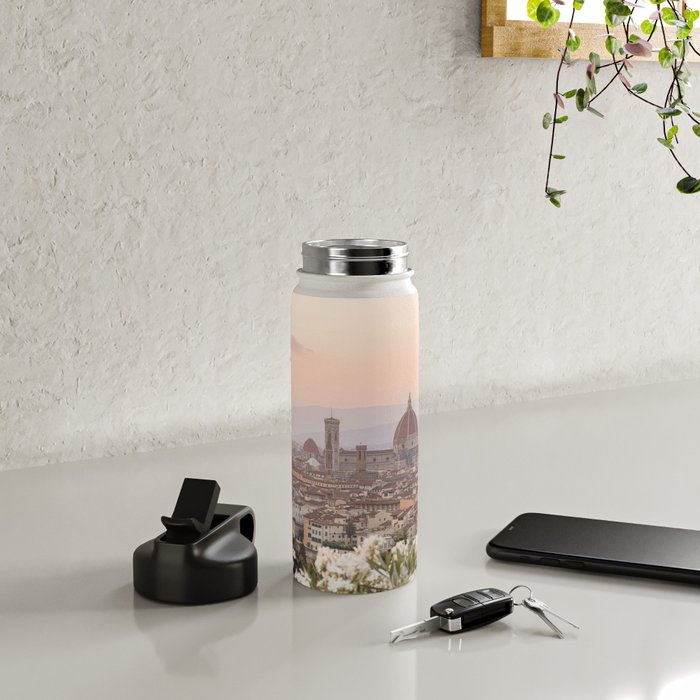 Sunset In Florence, Tuscany Photo | Il Duomo Cathedral In Soft Pastel Colors Art Print | Italy Travel Photography Water Bottle Gallery Image 4