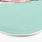Bubblegum Sneaky Llama in Green Bath Mat Gallery Image 3
