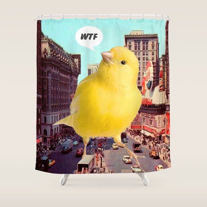 Canary in the City Shower Curtain Gallery Image 1