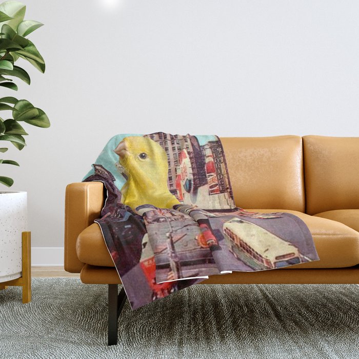 Canary in the City Throw Blanket Gallery Image 1