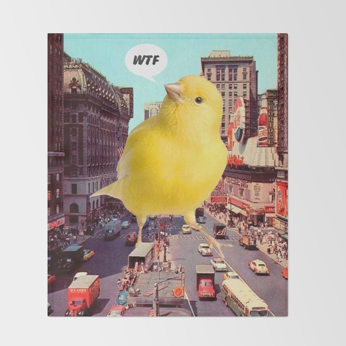 Canary in the City Throw Blanket Gallery Image 2