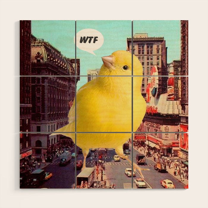Canary in the City Wood Wall Art Gallery Image 1