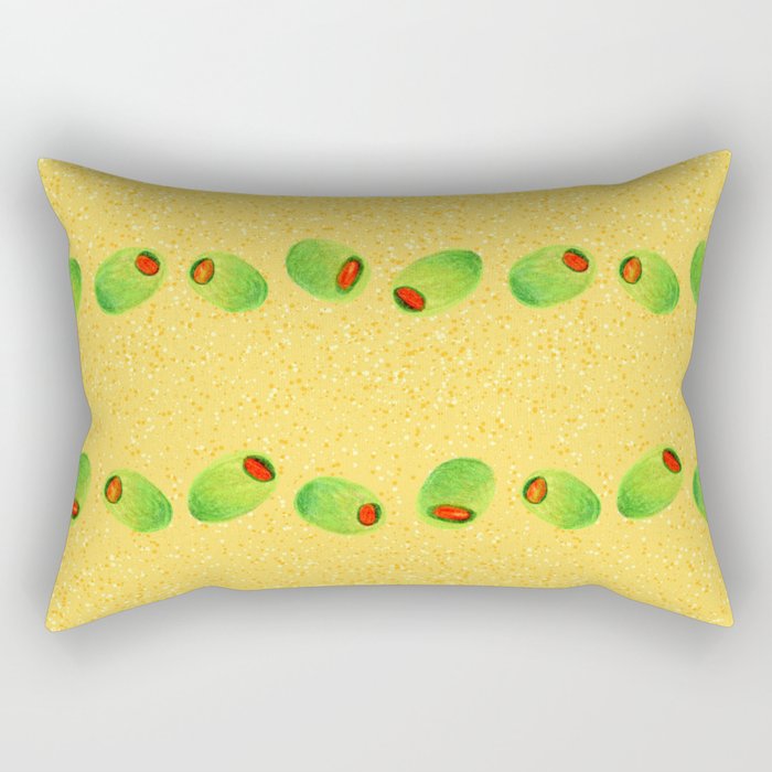 Olive Snack in Green & Yellow Rectangular Pillow Gallery Image 1