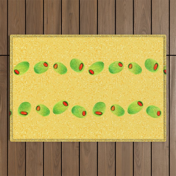 Olive Snack in Green & Yellow Outdoor Rug Gallery Image 1