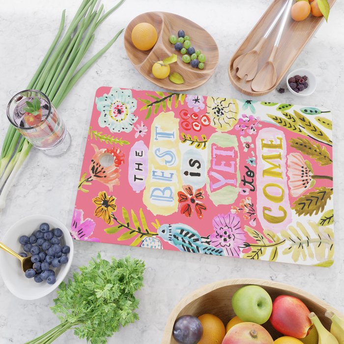 The Best is Yet to Come Pink Cutting Board Gallery Image 2
