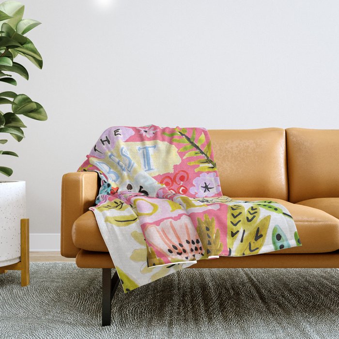 The Best is Yet to Come Pink Throw Blanket Gallery Image 1