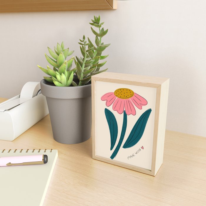 Made with Love - Textured Flower  Mini Art Print Gallery Image 2