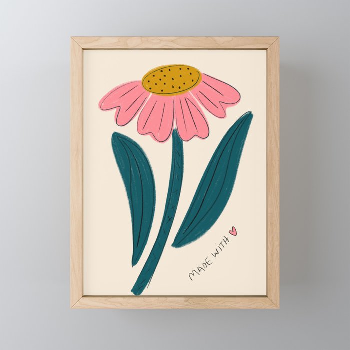 Made with Love - Textured Flower  Mini Art Print Gallery Image 1